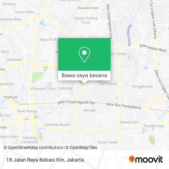Peta 18 Jalan Raya Bekasi Km