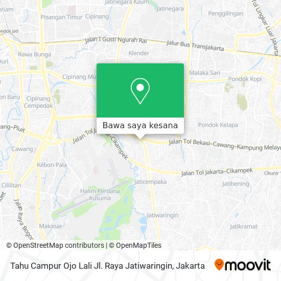 Peta Tahu Campur Ojo Lali Jl. Raya Jatiwaringin