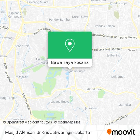 Peta Masjid Al-Ihsan, UnKris Jatiwaringin