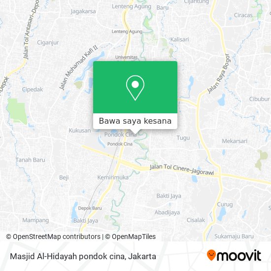 Peta Masjid Al-Hidayah pondok cina