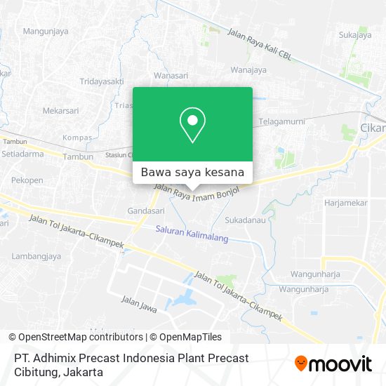 Peta PT. Adhimix Precast Indonesia Plant Precast Cibitung