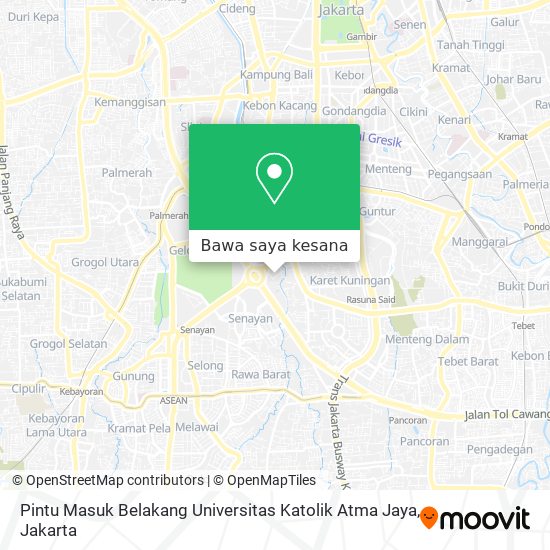 Peta Pintu Masuk Belakang Universitas Katolik Atma Jaya