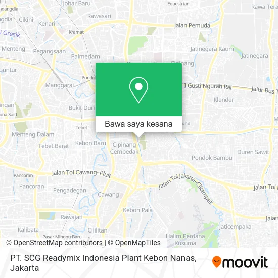 Peta PT. SCG Readymix Indonesia Plant Kebon Nanas