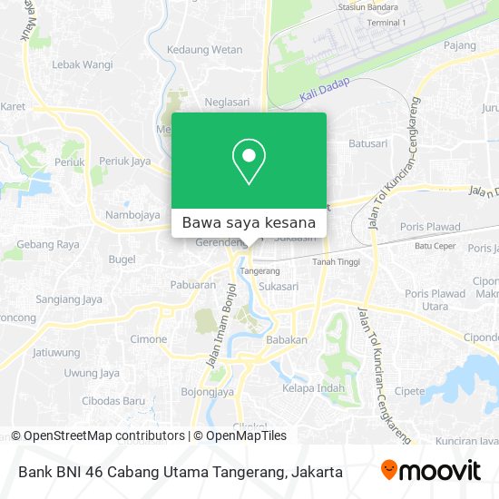 Peta Bank BNI 46 Cabang Utama Tangerang
