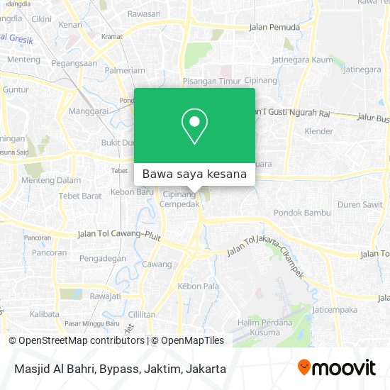 Peta Masjid Al Bahri, Bypass, Jaktim