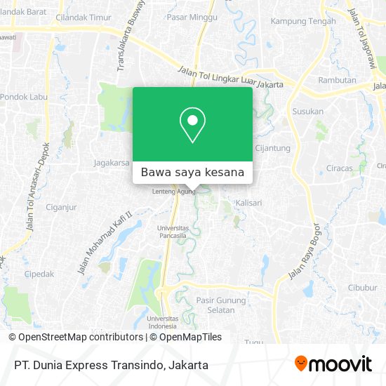 Peta PT. Dunia Express Transindo