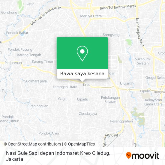 Peta Nasi Gule Sapi depan Indomaret Kreo Ciledug