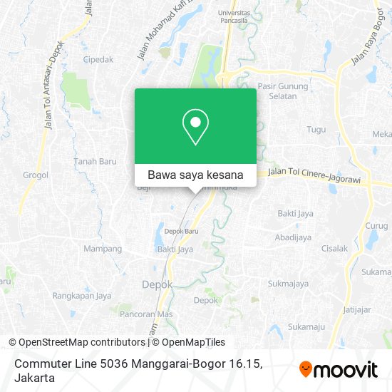 Peta Commuter Line 5036 Manggarai-Bogor 16.15
