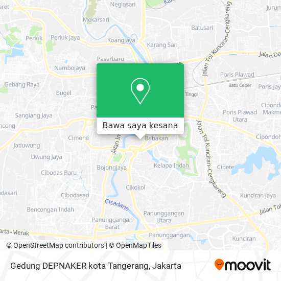Peta Gedung DEPNAKER kota Tangerang