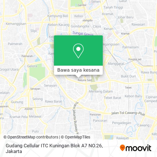 Peta Gudang Cellular ITC Kuningan Blok A7 NO.26