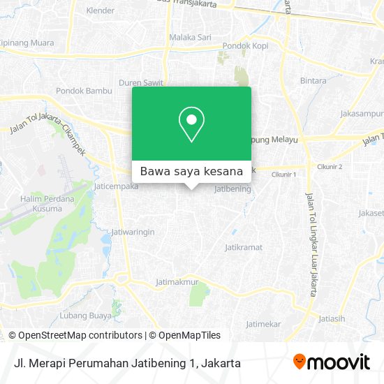 Peta Jl. Merapi Perumahan Jatibening 1