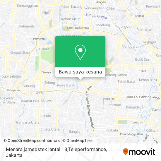 Peta Menara jamsostek lantai 18,Teleperformance