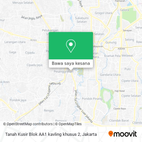 Peta Tanah Kusir Blok AA1 kavling khusus 2