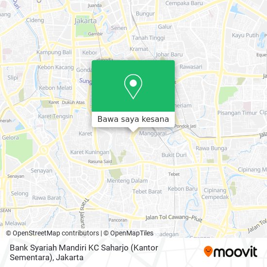 Peta Bank Syariah Mandiri KC Saharjo (Kantor Sementara)