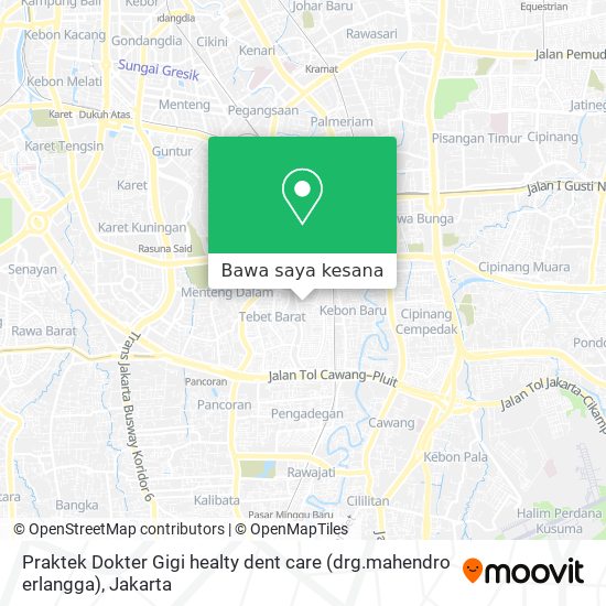 Peta Praktek Dokter Gigi healty dent care (drg.mahendro erlangga)