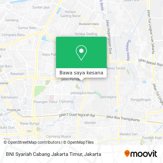 Peta BNI Syariah Cabang Jakarta Timur