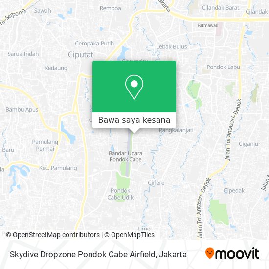 Peta Skydive Dropzone Pondok Cabe Airfield