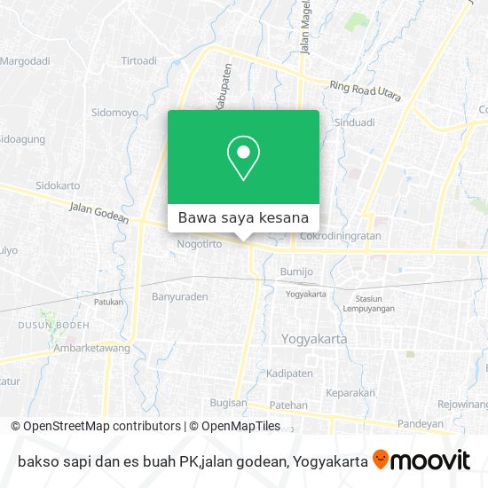 Peta bakso sapi dan es buah PK,jalan godean