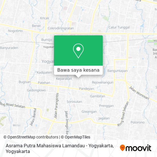 Peta Asrama Putra Mahasiswa Lamandau - Yogyakarta