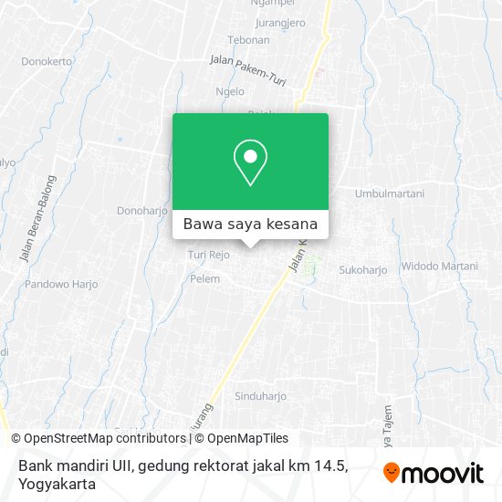 Peta Bank mandiri UII, gedung rektorat jakal km 14.5