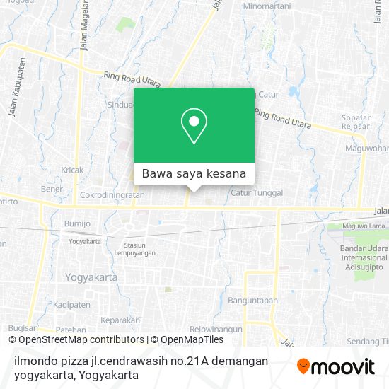 Peta ilmondo pizza jl.cendrawasih no.21A demangan yogyakarta