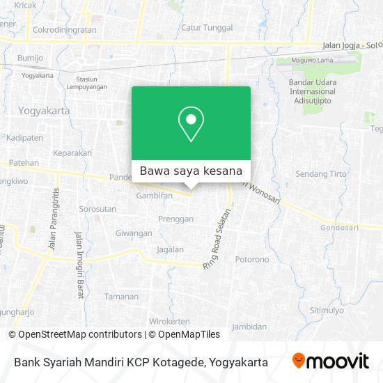 Peta Bank Syariah Mandiri KCP Kotagede