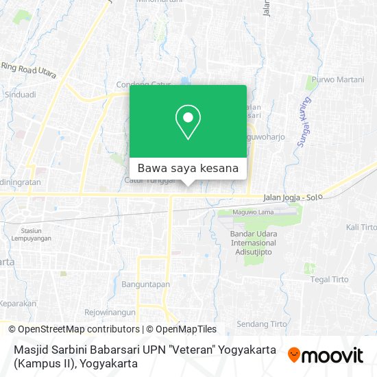 Peta Masjid Sarbini Babarsari UPN "Veteran" Yogyakarta (Kampus II)