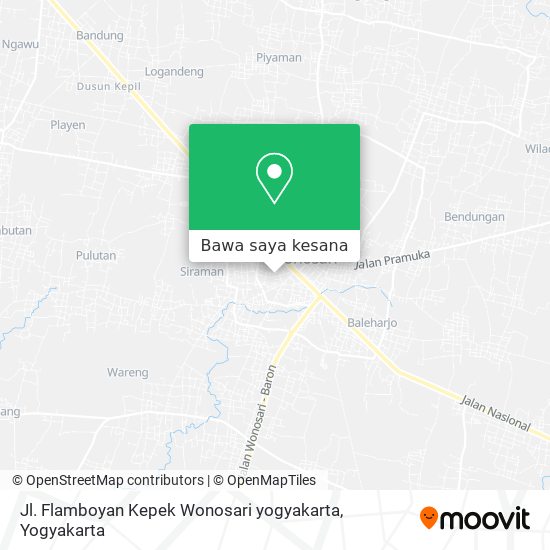 Peta Jl. Flamboyan Kepek Wonosari yogyakarta