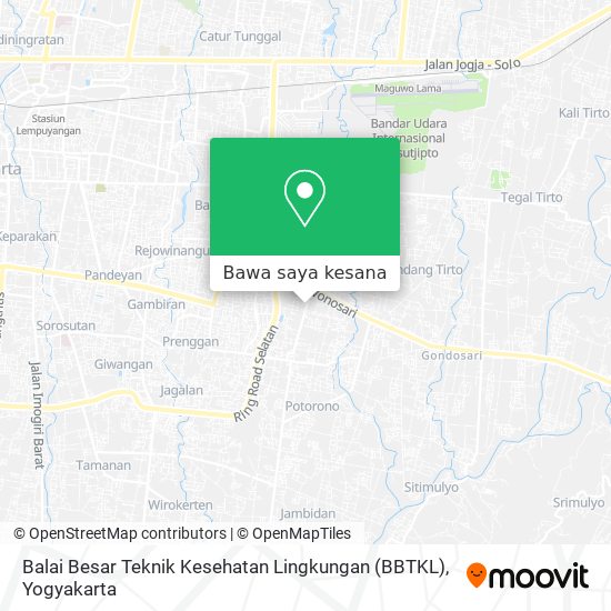 Peta Balai Besar Teknik Kesehatan Lingkungan (BBTKL)