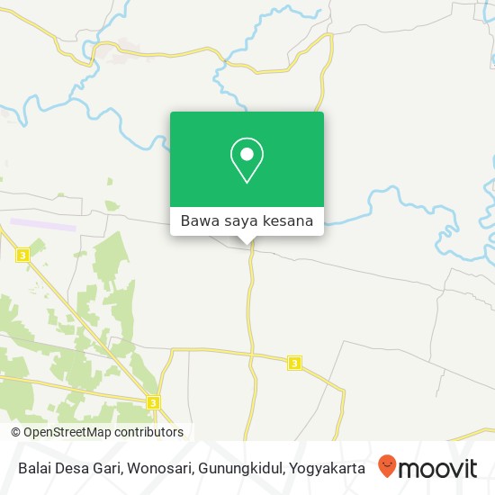 Peta Balai Desa Gari, Wonosari, Gunungkidul