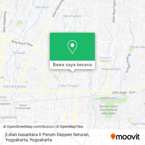 Peta jl.dian nusantara II Perum Deppen Seturan, Yogyakarta