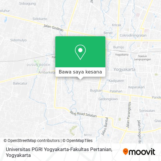 Peta Universitas PGRI Yogyakarta-Fakultas Pertanian