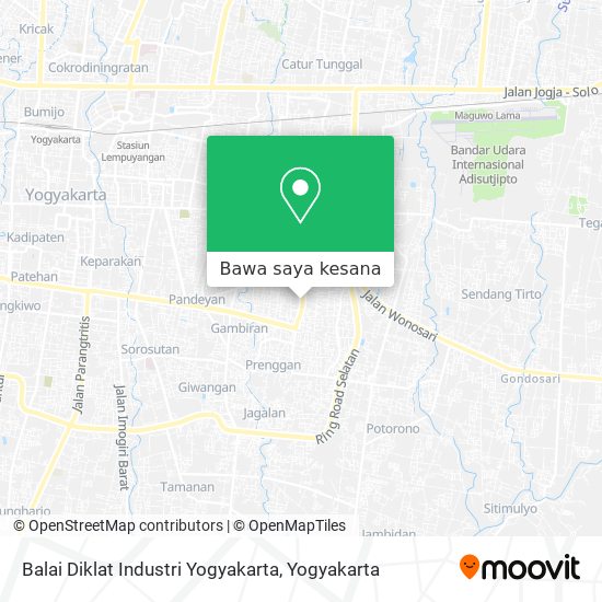 Peta Balai Diklat Industri Yogyakarta