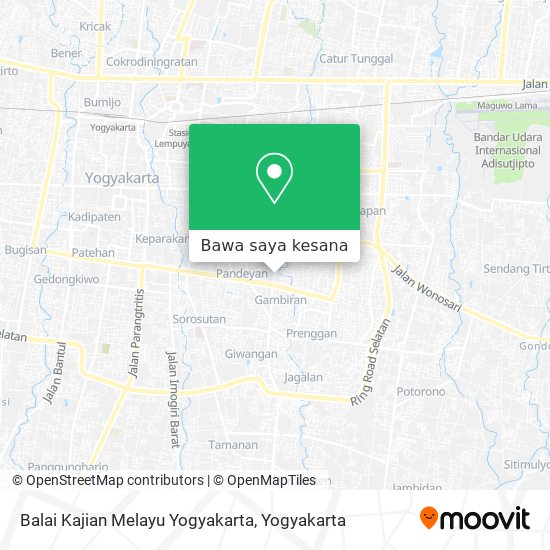 Peta Balai Kajian Melayu Yogyakarta