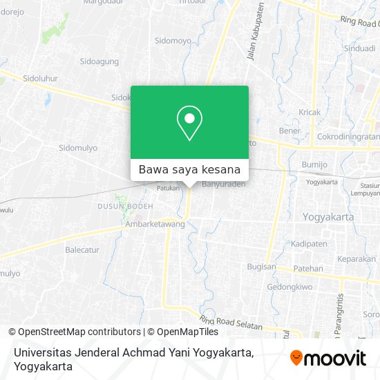 Peta Universitas Jenderal Achmad Yani Yogyakarta