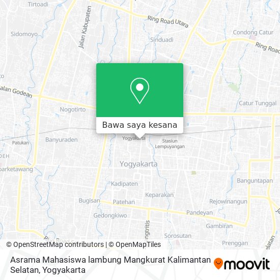 Peta Asrama Mahasiswa lambung Mangkurat Kalimantan Selatan