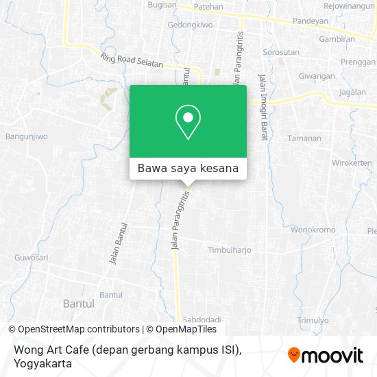 Peta Wong Art Cafe (depan gerbang kampus ISI)