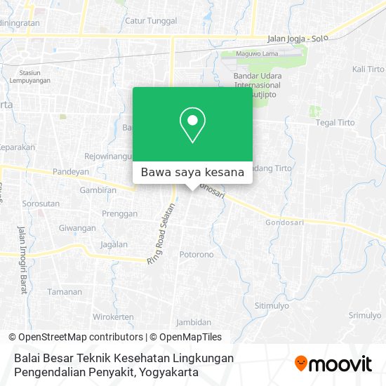 Peta Balai Besar Teknik Kesehatan Lingkungan Pengendalian Penyakit