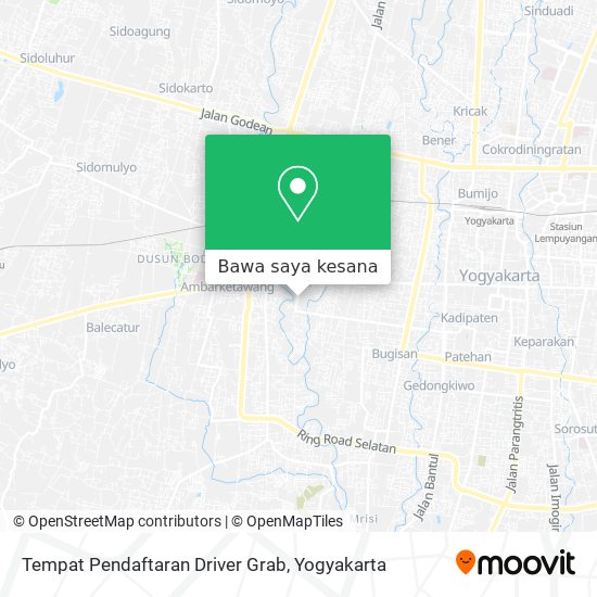 Peta Tempat Pendaftaran Driver Grab