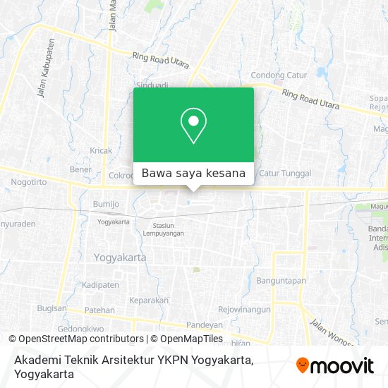 Peta Akademi Teknik Arsitektur YKPN Yogyakarta
