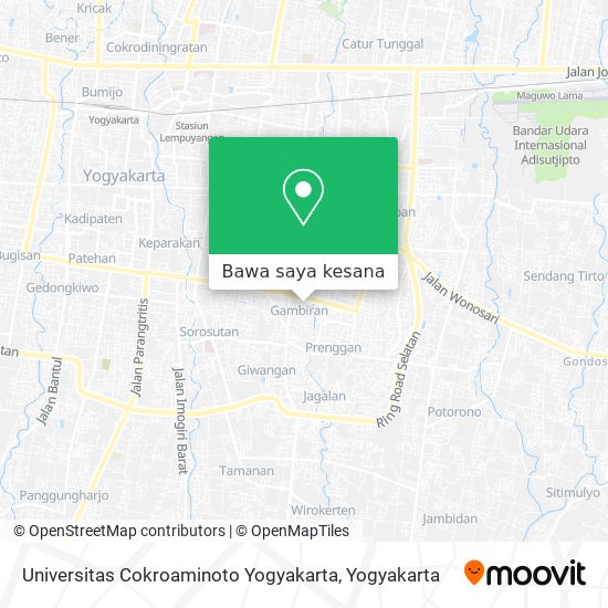 Peta Universitas Cokroaminoto Yogyakarta