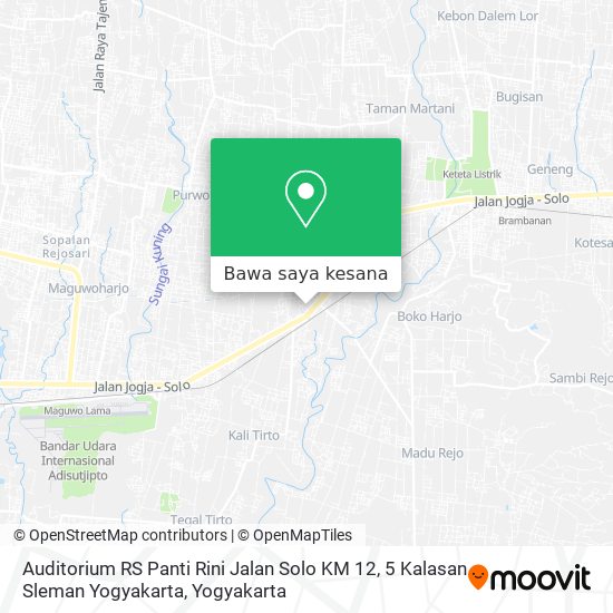 Peta Auditorium RS Panti Rini Jalan Solo KM 12, 5 Kalasan Sleman Yogyakarta