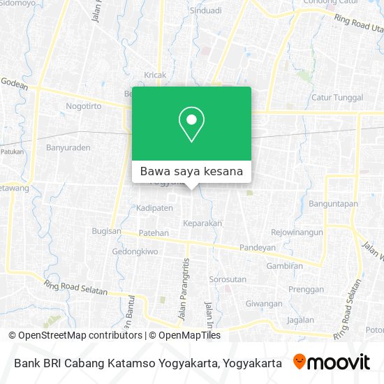 Peta Bank BRI Cabang Katamso Yogyakarta