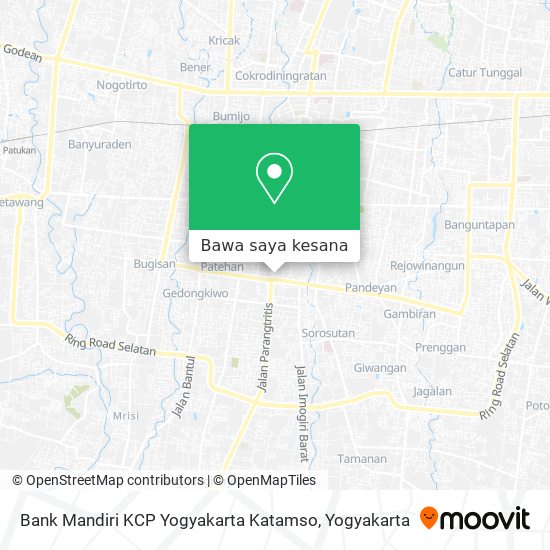 Peta Bank Mandiri KCP Yogyakarta Katamso