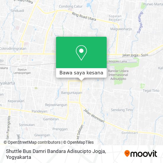 Peta Shuttle Bus Damri Bandara Adisucipto Jogja