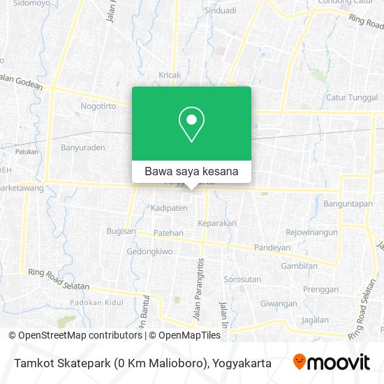 Peta Tamkot Skatepark (0 Km Malioboro)