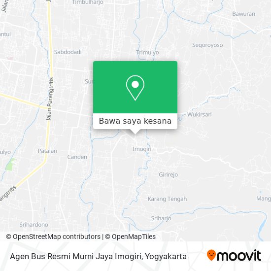 Peta Agen Bus Resmi Murni Jaya Imogiri