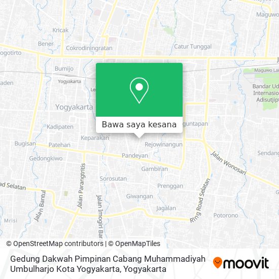 Peta Gedung Dakwah Pimpinan Cabang Muhammadiyah Umbulharjo Kota Yogyakarta