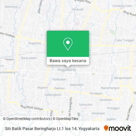 Peta Siti Batik Pasar Beringharjo Lt.1 los 14