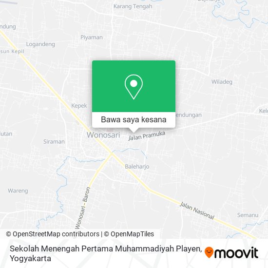 Peta Sekolah Menengah Pertama Muhammadiyah Playen